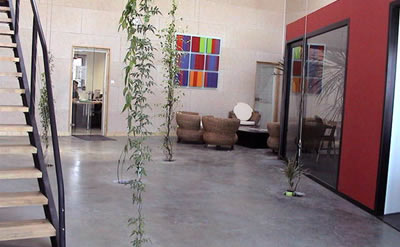 intérieur de travail - paysagiste hall d'accueil de "Bellocq Payasages"