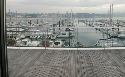 Vue de la baie vitrée - port du Moulin Blanc port de plaisance du Moulin Blanc à Brest