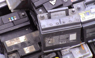 déchets de l'industrie batteries de voitures